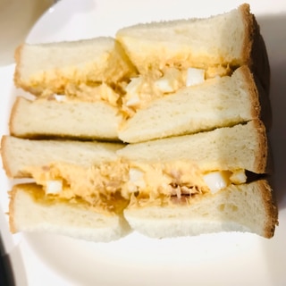 シーチキンと卵のサンドイッチ